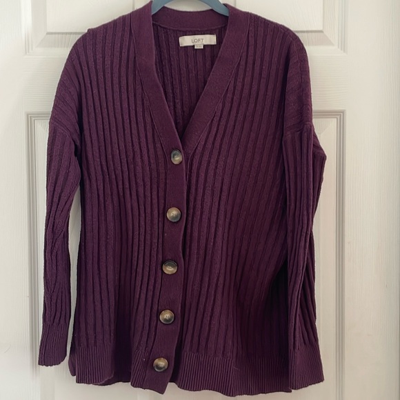 LOFT Sweaters - LOFT Ribbed Cardigan Sweater in XL